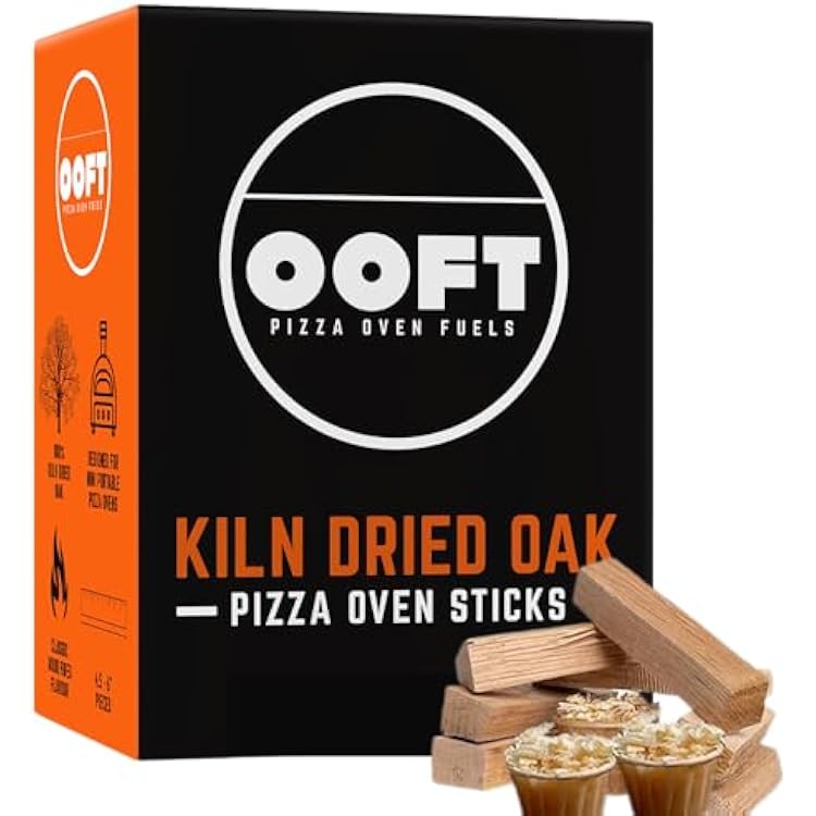 OOFT Pizza Oven Wood - 100% Kiln Dried Oak Cooking Wood - Perfect for Ooni, Gozney, Solo Stove & Other Brands - 12-14lb Box - High Heat & Slow Burn - Great for Grilling, Smoking, BBQ Wood 6 Inch