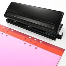 Adjustable 6-Hole Punch for Planners, Paper Punch for A5 A6 A7 Ring Binders, 6 Sheet Capacity