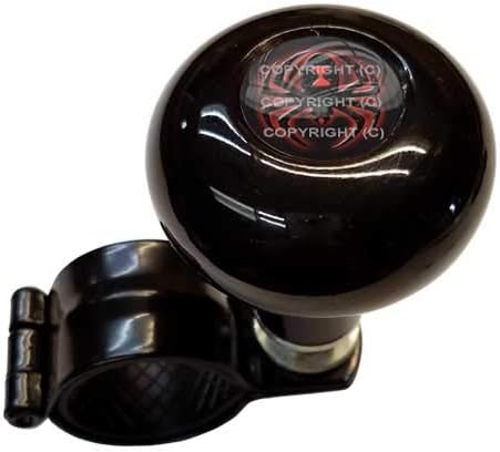 Gloss Black Aluminum Steering Wheel Spinner Suicide Brody Knob for Hot Rod Customs Car Truck SUV Tractor Trailer Big Rig Boat & More - Vintage Black Widow Spider Red