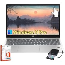 HP Touchscreen Laptop for Business & Student - 15.6-inch Display | Intel i3-1215U | Windows 11 Pro & Lifetime Microsoft Office Pro | Numeric Keypad | Fast Charge | 16 GB RAM + 512 GB SSD