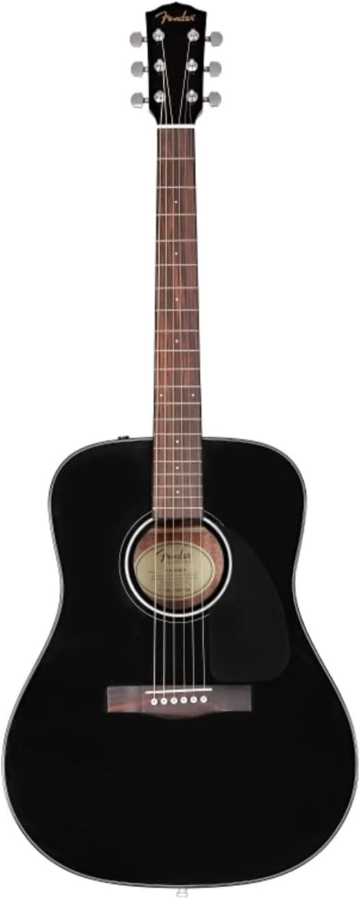 Fender CD-60S V3 Dreadnought Acoustic Guitar w/Case, Black,