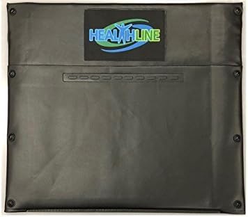 HEALTHLINE Trading Universal Wheelchair Upholstery Back, Padded Backrest Cushion Replacement, Back Cover Vinyl Fits Most Wheelchairs, 16 Inch, Black