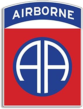 82nd Airborne AA Insignia Shaped Sticker (Army SSI Logo 82 Eighty Second Military Served Vet Vinyl Decal for car Truck or Laptop (3 x 4 inch) U.S. Army Licensed