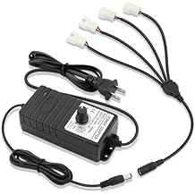 Wathai 2 Pin PC Fan Controller with Splitter 36W 12V Adjustable Power Supply with 4 Port Speed Control, 4-12V DC Adapter for Computer Cooling Fans 100-240V AC, 3A 2 Pin Compatible