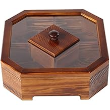 Solid Wood Snack Box Chinese Divided Dried Fruit Tray Vintage