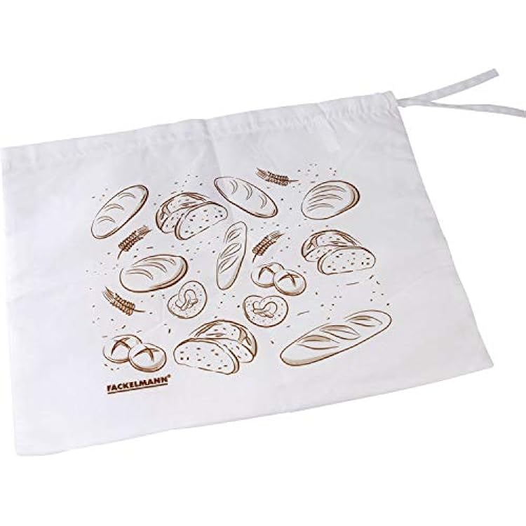 Fackelmann 43510 16.9 x 13.4 CottonHope Bread Bag, White