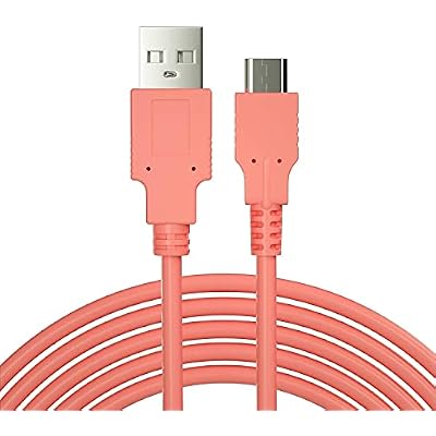 ECHZOVE Charger Compatible with Nintendo Switch, Charging Cable Compatible with Nintendo Switch, Charger Cable Compatible with Nintendo Switch Pro Controllers - Coral 4.92ft