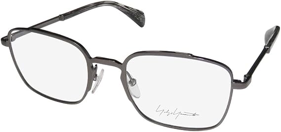 Yohji Yamamoto Yy3006 Mens/Womens Rectangular Full-rim Premium Brand Name Eyeglasses/Eyewear (51-20-145, Dark Gunmetal)