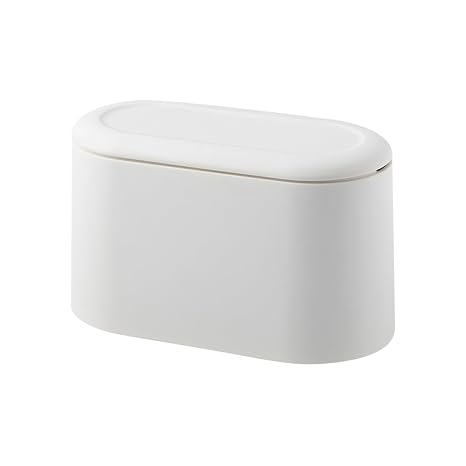 Desktop Trash Bin,Removable Small Garbage Can Tiny Trash Bin Mini Kids Table Waste Bin Pop Up Countertop Wastebasket Counter Garbage Lint Bin for Bathroom Office Kitchen Desk Coffee Table(White)