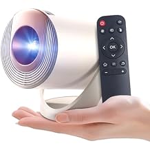 HY300 Projector with WIFI6 & Bluetooth, Supports 4K1080P, Android TV 11.0, Mini Portable 180 Rotatable, Auto Keystone, for LaptopPCSmartphone
