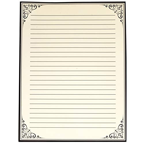 Gift Boutique 100 Vintage Lined Stationery Sheets Cream 8.5x11 Elegant Retro Writing Paper for Letters Poems Lyrics Office Notes Printing Supplies