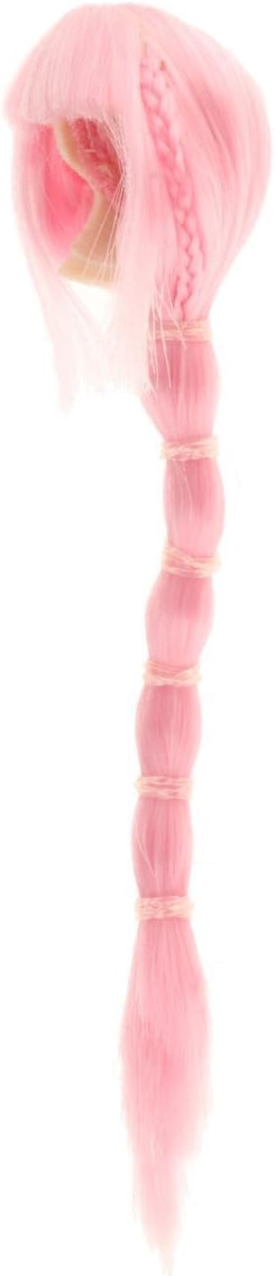 Doll Aesthetics With 1/6 Scale Simulation Hair Female Hair Fit For Doll Figures Long Head Model Toy Figure Accessory 16 Smooth And Lifelike Action Figures Model Dolls, Pink Braid