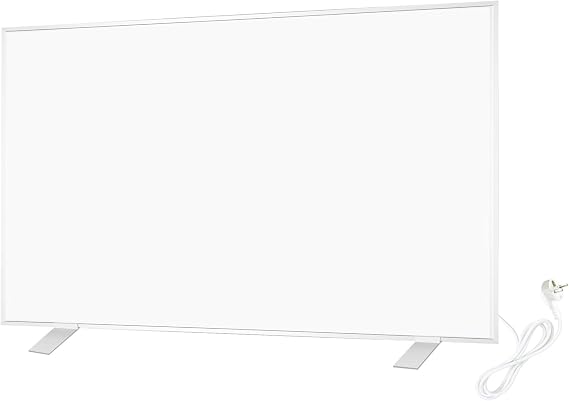 WarmlyYours White 600W 60x90cm Floor Standing Radiator Panel | Freestanding far-infrared radiant heating panel for bedrooms and offices, silent energy-saving electric heat, plug-in