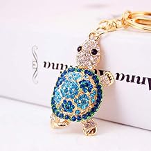 Cute Turtle Shape Crystal Rhinestone Sparkling Keychain Bag Pendant Handbag Charm for Women Girls