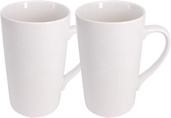 YBCPACK 2 Pack 16 OZ/450ml Large Porcelain Mug Coffee Cup with Handle