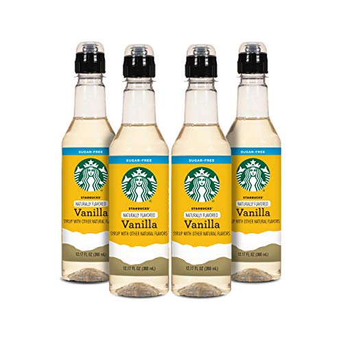 Starbucks Naturally Flavored Coffee Syrup, Sugar Free Vanilla, 12.17 Fl Oz Pack of 4