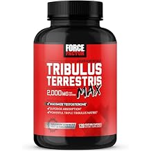 Force Factor Tribulus Terrestris Max for Men, Testosterone Booster and Male Vitality Supplement, for Superior Absorption, 2000mg, 120 Capsules