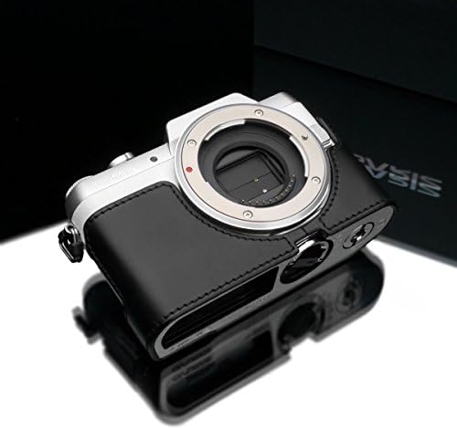 Gariz Genuine Leather XS-CHGF7BK Camera Metal Half Case for Panasonic Lumix GF7 DMC-GF7, Black