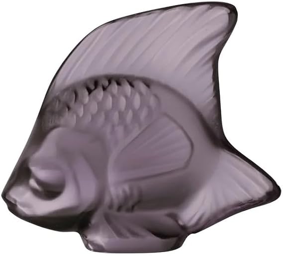 Lalique Fish Crystal Sculpture, Dusk Purple, 1.8H x 2.1L x 1.1W inches