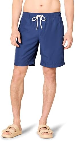 Amazon Essentials Mens 9 Swim Trunks with Mesh Lining, Pockets, Drawstring Closure