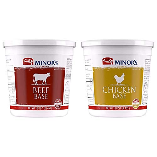 Minors Beef and Chicken Bases and Stocks, Great for Soups and Sauces, 0 Grams Trans Fat, No Added MSG, 16 oz