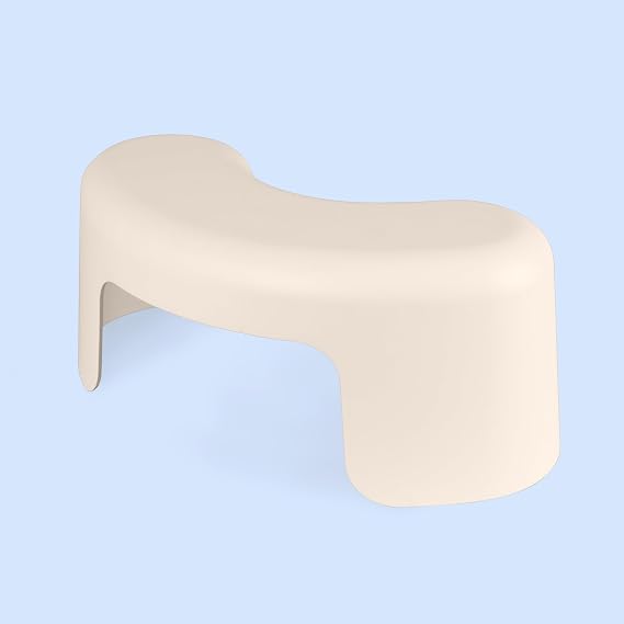 TUSHY Arc Toilet Stool, Sleek Space-Saving Design, Biscuit | Supports a Natural Squatting Posture to Unkink Your Colon for Easier Bowel Movements, Smooth Curved Shape for Foot Comfort
