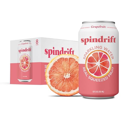 Spindrift, Sparkling Water, Grapefruit, 12 oz pack of 8