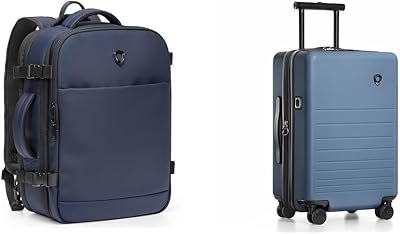 Travelers Choice Markham 27L Backpack and 21-Inch Hardside Expandable Spinner Carry-On Luggage