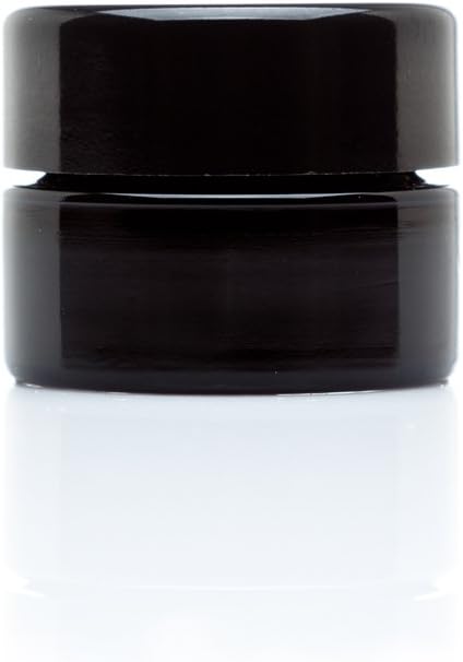 Infinity Jars Classic Black Glass Jar 5 ml (0.17 fl oz) Ultraviolet Airtight Smell Proof, Refillable Container, Screw top Jar for Long term storage Coffee, Spices, Tea, Dried Goods for Kitchen