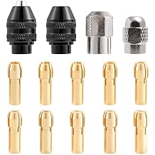 Drill Chuck Collet Set, 28 Pcs Chuck Collet Kit, 0.5-3.2mm Shank Replacement 4486 Rotary Tool Keyless Quick Change Chuck Accessory with Replacement 4485 Brass Collet Metal Nut