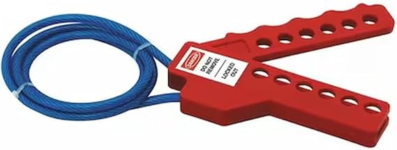 Lockout Cable,Red,CoatSteel, 3ft.L