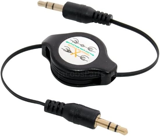 3.5mm Auxiliary AUX Retractable Gold Plated Audio Cable