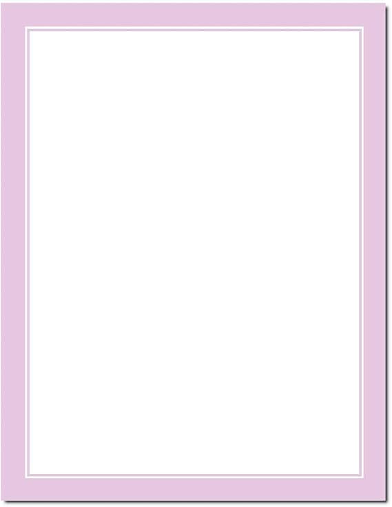 Basic Border Letterhead Laser & Inkjet Printer Paper - Pastels (Orchid, 100 Pack)