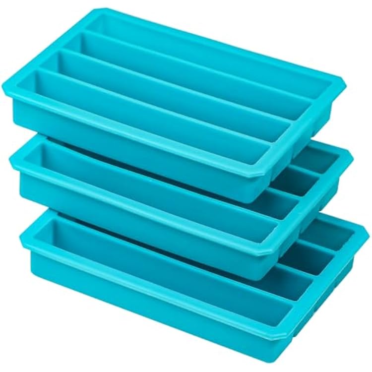 Webake Silicone Ice Cube Trays for Water Bottles Ice Cube Mold 12 Cavity, Easy Release Long Ice Cube Sticks For Bottled Beverage, Soda, Sport Drinks, Burritos Egg, Pack of 3