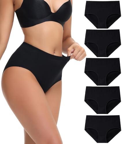 wirarpa Womens Cotton Underwear Full Coverage Cotton Briefs 5 Pack