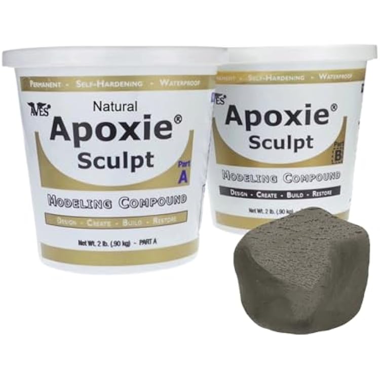 Aves Apoxie Sculpt - 2 Part Modeling Compound A & B - 4 Pound, Apoxie Sculpt for Sculpting, Modeling, Filling, Repairing, Easy to Use Self Hardening Modeling Compound Natural