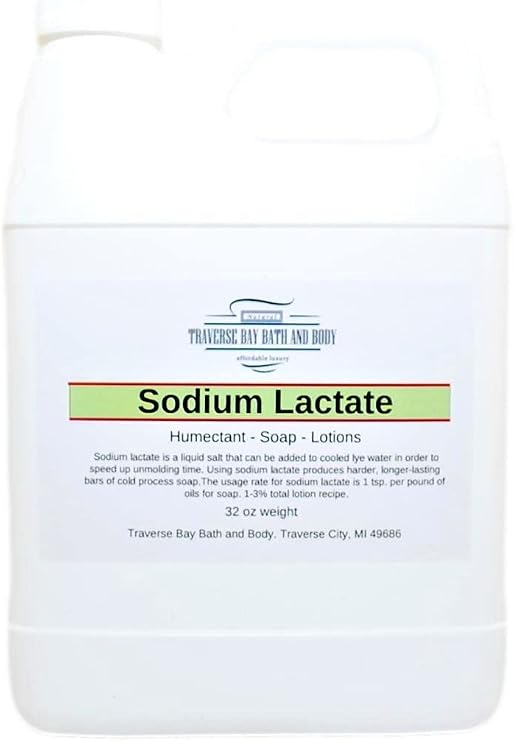Sodium Lactate, 32 Oz, Safety Sealed Container. 60% Concentration USP Natural Preservative Made in the USA