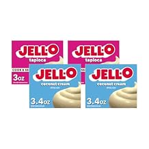 Jell-O Cook & Serve Tapioca Pudding and Pie Filling, 3 oz + Instant Coconut Cream Pudding & Pie Filling, 3.4 oz (2 ea) (Variety Pack)