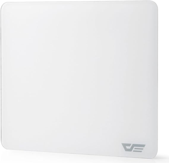 darkFlash Glass Mouse Pad 11.810.2 Inch, Ultra-Smooth Tempered Surface, Precision Tracking, Anti-Slip Rubber Base, Durable Etched Finish, Ideal for Gaming & Work (White)