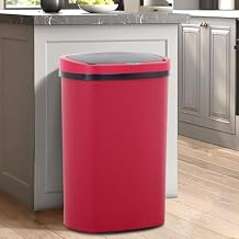 Automatic 13 Gallon Gabage Can with Lid,Bathroom Trash Can with Soft Close Lid,Touch Free Plastic Kitchen Gabage Can,Smart Cans for Kitchens,Outdoor Trash Can for Patio