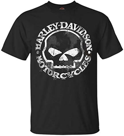 Harley-Davidson Mens T-Shirt, Hand Made Willie G Skull Distressed 30294030