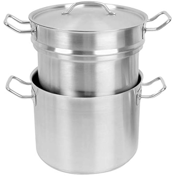 Thunder Group 12 quart 188 stainless steel double boiler 3 pcs set,  in each