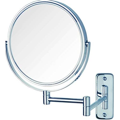 Jerdon 8-Inch Two-Sided Swivel Wall Mount Mirror with 8x Magnification, 13.5-Inch Extension
