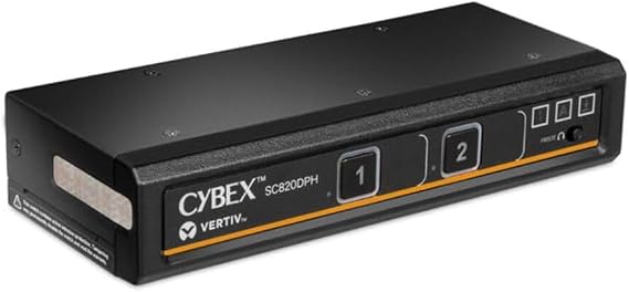 VERTIV Cybex SC820DPH-400 KVM SwitchboxVertiv Cybex SC800 Secure KVM | Single Head | 2 Port Universal DisplayPort | NIAP Version 4.0 Certified (SC820DPH-400)