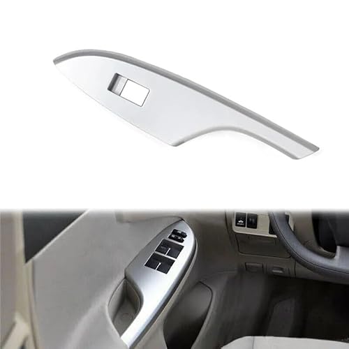 4PcsSet Fit for to-yota Corolla 2009 2010 2011 2012 2013 Facelift Front Window Lift Control Switch Bezel Trim Panel Cover Sliver Rear Left