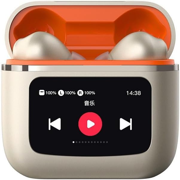 wireless Earphones intelligent LCD touch screen headset active noise canceling sports fone de ouvido Pro2,Gold