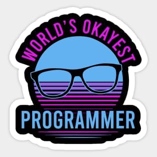 Stickers Vinyl Computer Programming Shirt | Worlds Okayest Programmer Gift - Vinyl Stickers Laptop Decal Water Bottle Sticker Funny Sticker ...21686