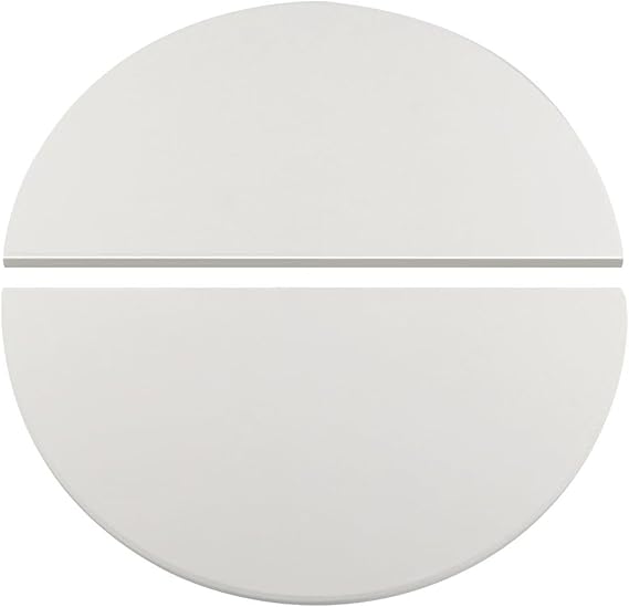 15 inch Half Moon Ceramic Heat Deflector Plates for Kamado Joe Classic I, II, III,Big Green Egg Grill parts, 2-Pack,White
