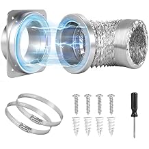 Magnetic Dryer Vent Kit, Quick Connect for 4" Dryers, Save 46 Inches of Space, Strong Magnetic Hold, 3.3FT Hose, Airtight Seal & Reinforced Wall Connector
