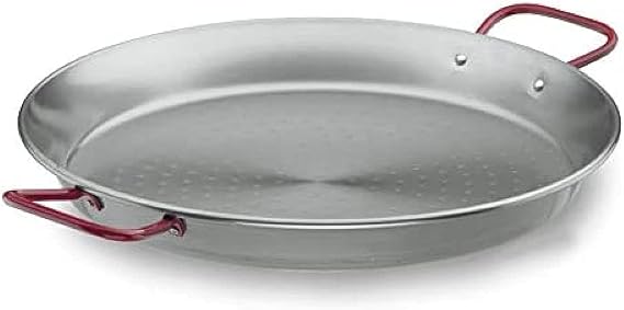 LACOR Iron Steel Round Dish, Stainless, Black, 55 cm